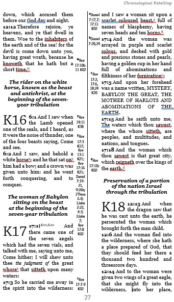 Book of Revelation chronological order sample page